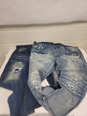 2 Big Men Jeans One Dark Blue 1 Light Blue Size 54